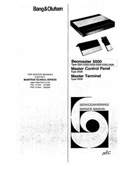 Bang and Olufsen Beomaster 5000 service manual PDF